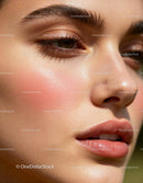 Close-up of serene woman with natural radiant skin