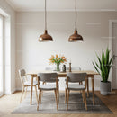 Elegant Modern Dining Room with Wooden Table and Pendant Lights