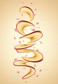 Floating Apple Slices with Delicate Pink Petals