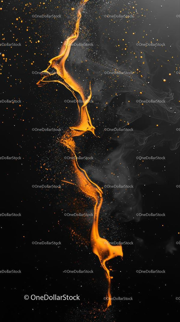 Dynamic Orange Splash with Black Background and Fluid Motion