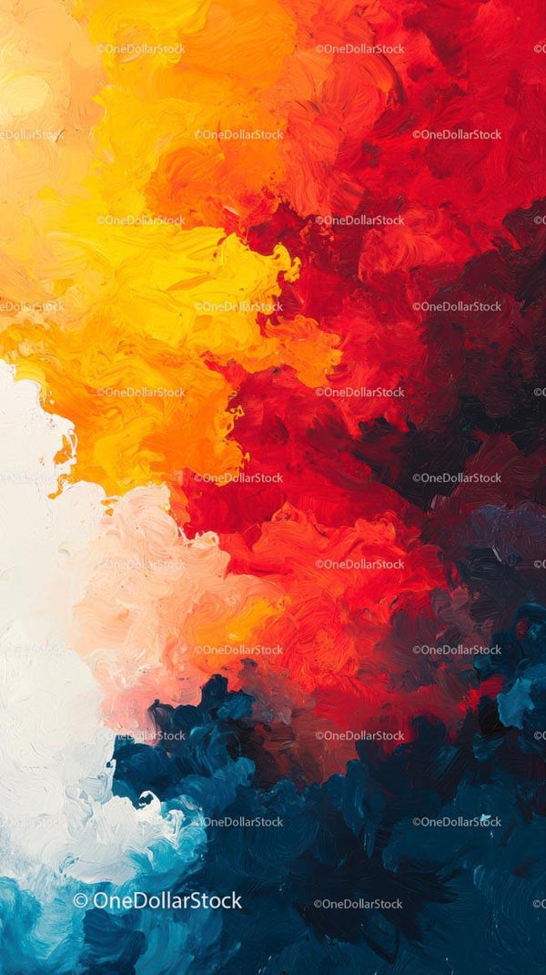Vibrant Abstract Paint Texture with Bright Colors and Dynamic Brushstrokes