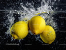 Vibrant Fresh Yellow Lemons Splashing in Water with Splash Effect