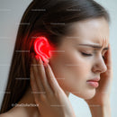 Woman Holding Ear Showing Ear Pain or Discomfort