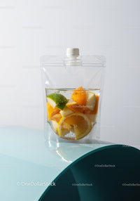 Fresh Fruit Infused Water in Clear Reusable Pouch