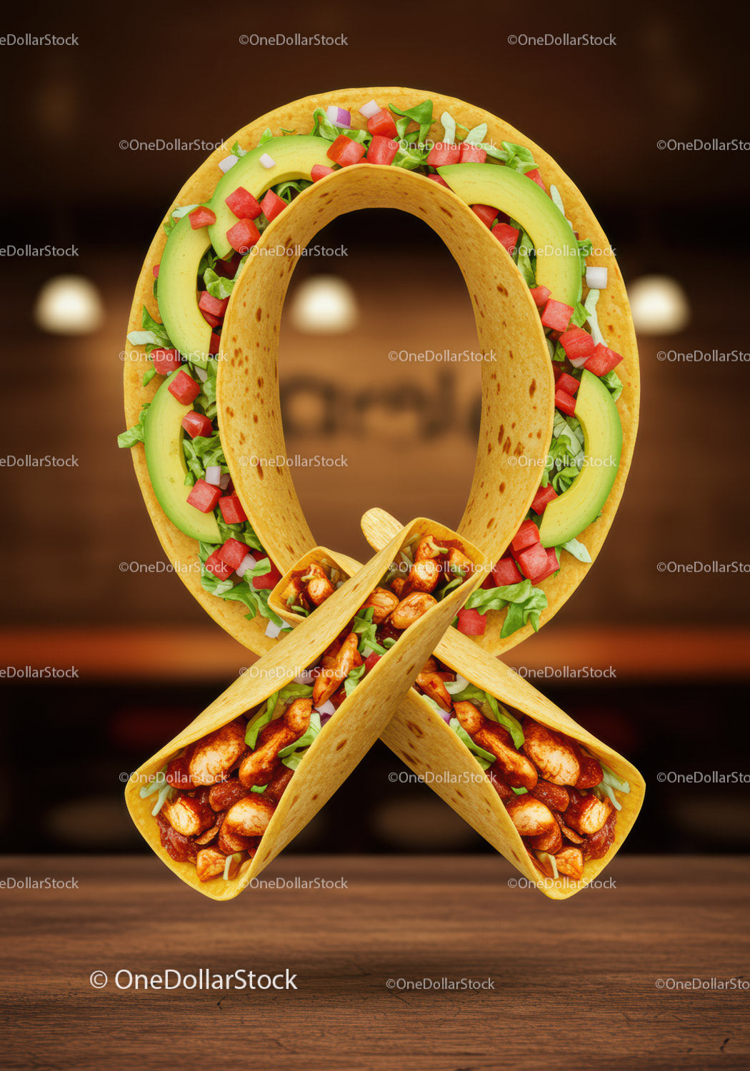 Wstążka świadomości kreatywnej wykonana ze świeżych tacos