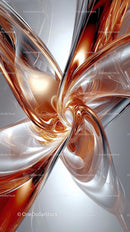 Abstract Metallic Swirl with Platinum and Copper Tones for Modern Design