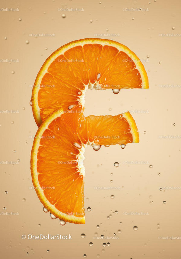 Two Juicy Orange Slices Floating in Water Bubble