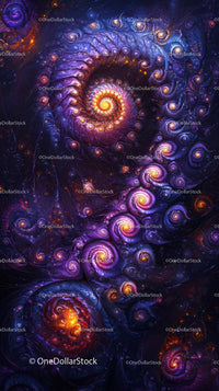 Vibrant Glowing Spiral Cosmic Fractal Art for Tech and Creative Design