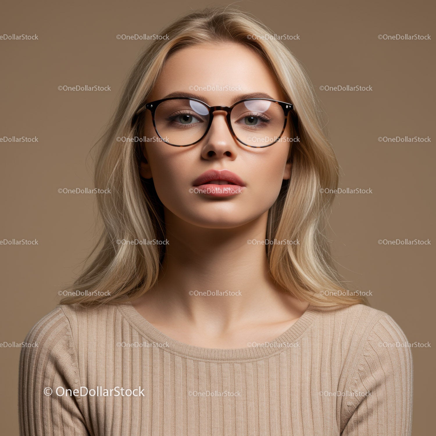 Stylowa kobieta w okularach z blond włosami dla mody i urody