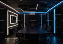 Futuristic Modern Conference Room with LED Lighting and Acoustic Panels