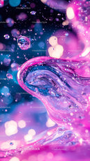 Vivid Water Splash with Pink and Blue Colors in Dynamic Abstract Scene