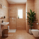 Stylish Modern Bathroom with Large Green Plant and Natural Light