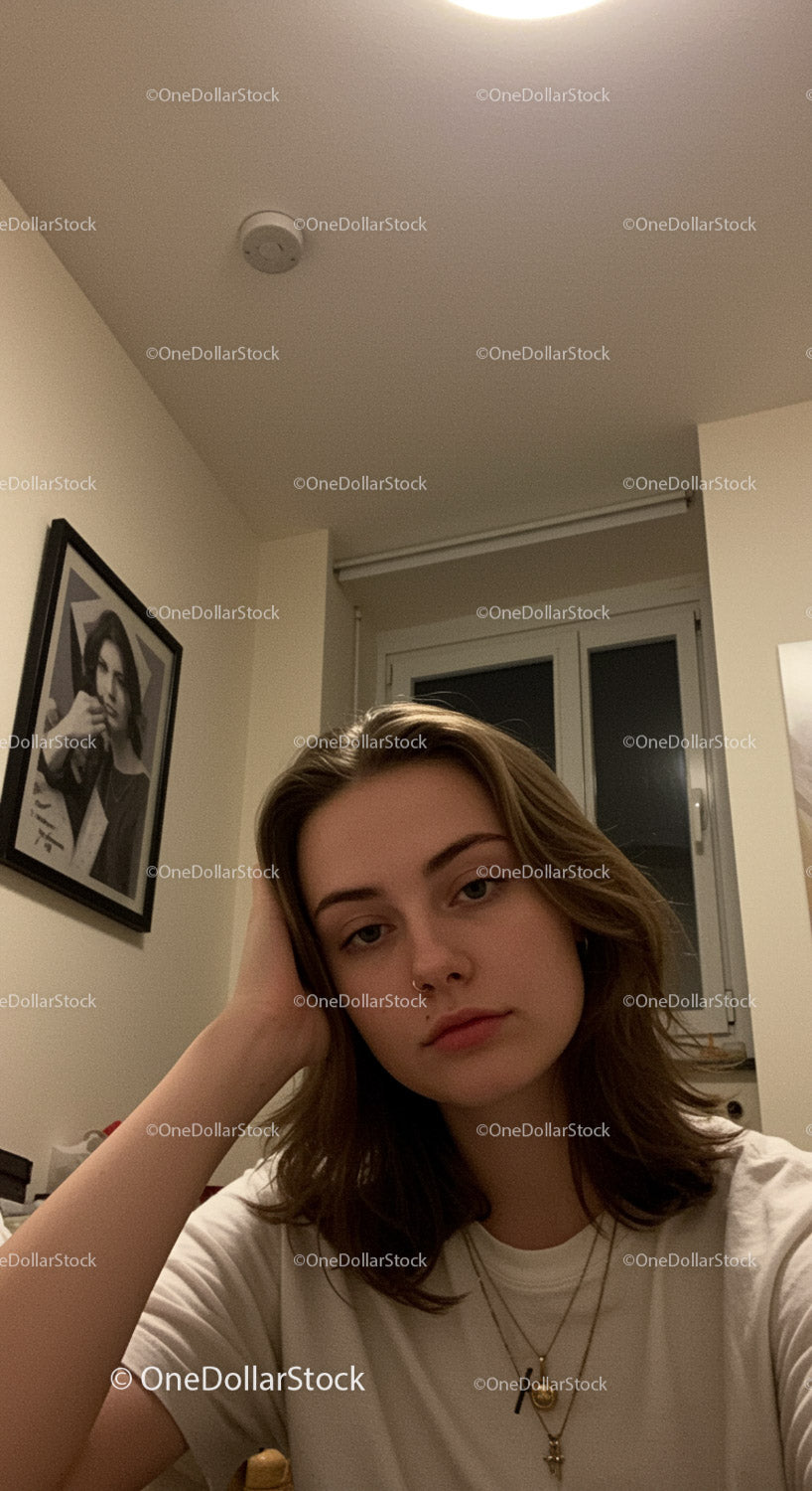 Young woman relaxing at home in cozy atmosphere