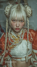 Futuristic Fashion Girl with Unique Hairdo and Edgy Style