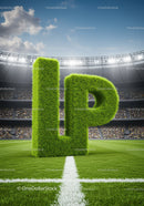3D Green Grass Letters LP on Soccer Field