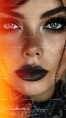 Before and after Inferno Photo Overlays effect