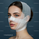 Young Woman with Healthcare Mask and Head Covering Portrait