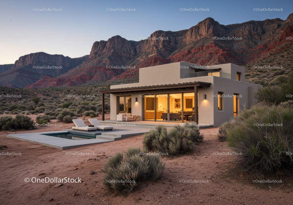 Modern Desert Villa with Mountain Views and Outdoor Pool