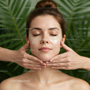 Relaxing Woman With Eye Masks In Spa Setting For Skincare Routine