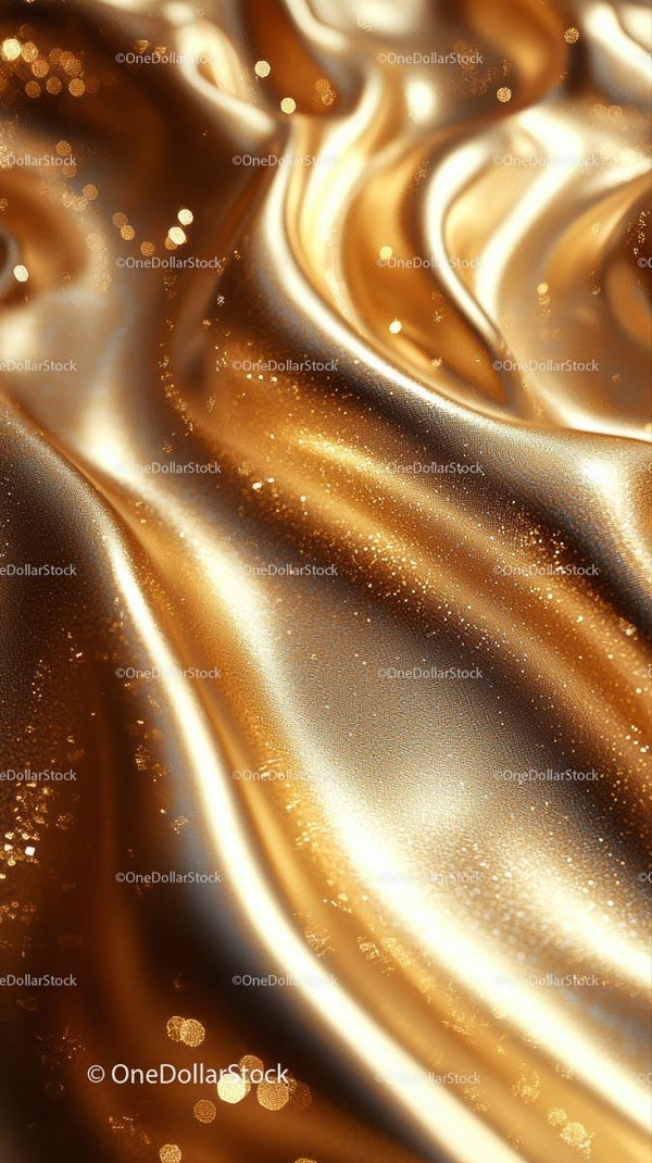 Luxurious Gold Satin Fabric with Shimmering Texture for Fashion and Decor
