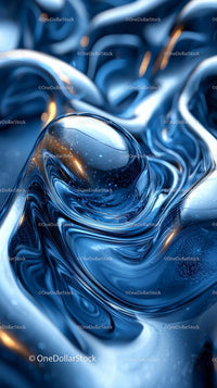 Abstract Liquid Metal Surface with Flowing Dynamic Shapes