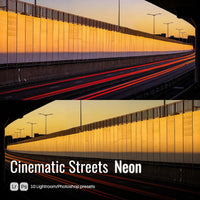 Cinematic Streets Neon Lightroom presets cover preview