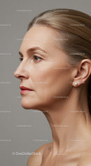 Elegant Mature Woman Portrait with Clear Skin and Silver Hair