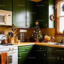 Cozy kitchen corner with festive Christmas decor