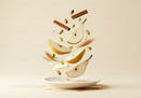 Sliced Pears with Cinnamon and Pistachios in Air