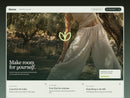 Morrow homepage preview featuring sage surfaces, deep green-gray type and calm photographic panels.