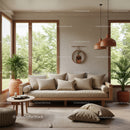 Minimalist Living Room with Neutral Tones and Greenery