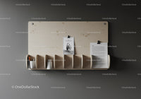 Minimalist Wooden Wall Organizer with Shelf for Desk Storage