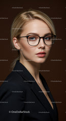 Elegant Business Woman in Stylish Glasses with Modern Atmosphere