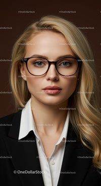 Stylish Business Woman in Glasses with Elegant Corporate Look