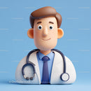 Friendly Doctor Figurine with Stethoscope for Healthcare Professionals
