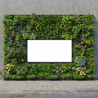 Urban Green Wall Frame with Vibrant Plant Variety