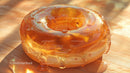 Luxurious Golden Glass Gemstone with Sparkling Glitter in Sunlight