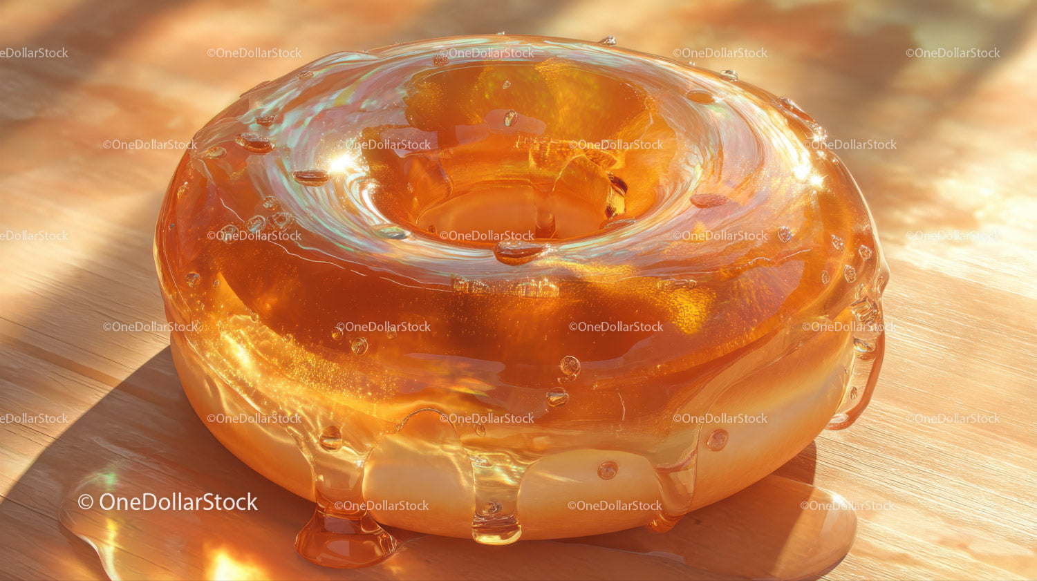 Luxurious Golden Glass Gemstone with Sparkling Glitter in Sunlight