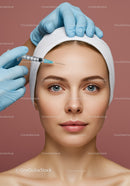 Young Woman Receiving Facial Injection for Skin Rejuvenation