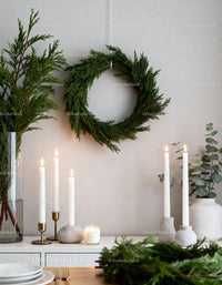 Minimalist Greenery and Candlelight Holiday Decor