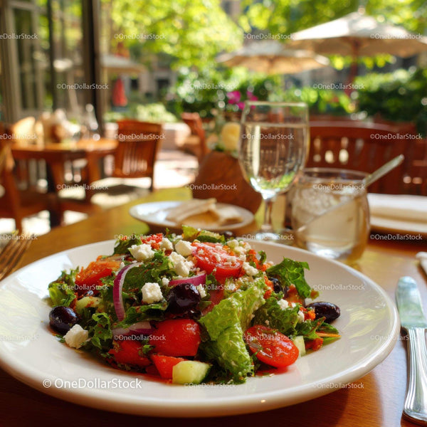 Fresh Vegetable Salad with Cherry Tomatoes and Feta Cheese