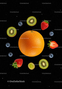 Orange and Mixed Fruits Arranged on Black Background