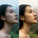 Before and after Warm Portraits LUT Pack effect