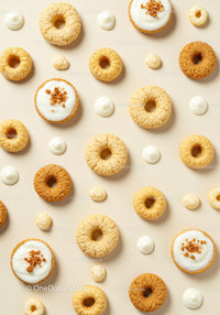 Variety of Cookies and Cream Dollops on Beige Surface