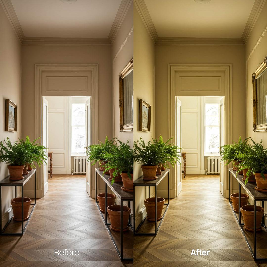 Before and after Interior Soft Lightroom preset edit