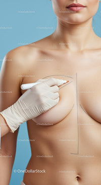 Medical Breast Examination of Woman During Diagnostic Procedure