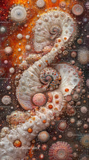 Magnificent Spiral Seashells and Marine Life Underwater Scene