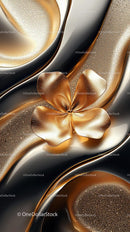Gold Metallic Flower Abstract Background for Luxury Design