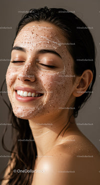 Smiling Woman with Clear Skin and Glowing Complexion