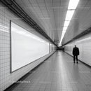 Underground Subway Tunnel with Modern Design and Fluorescent Lighting